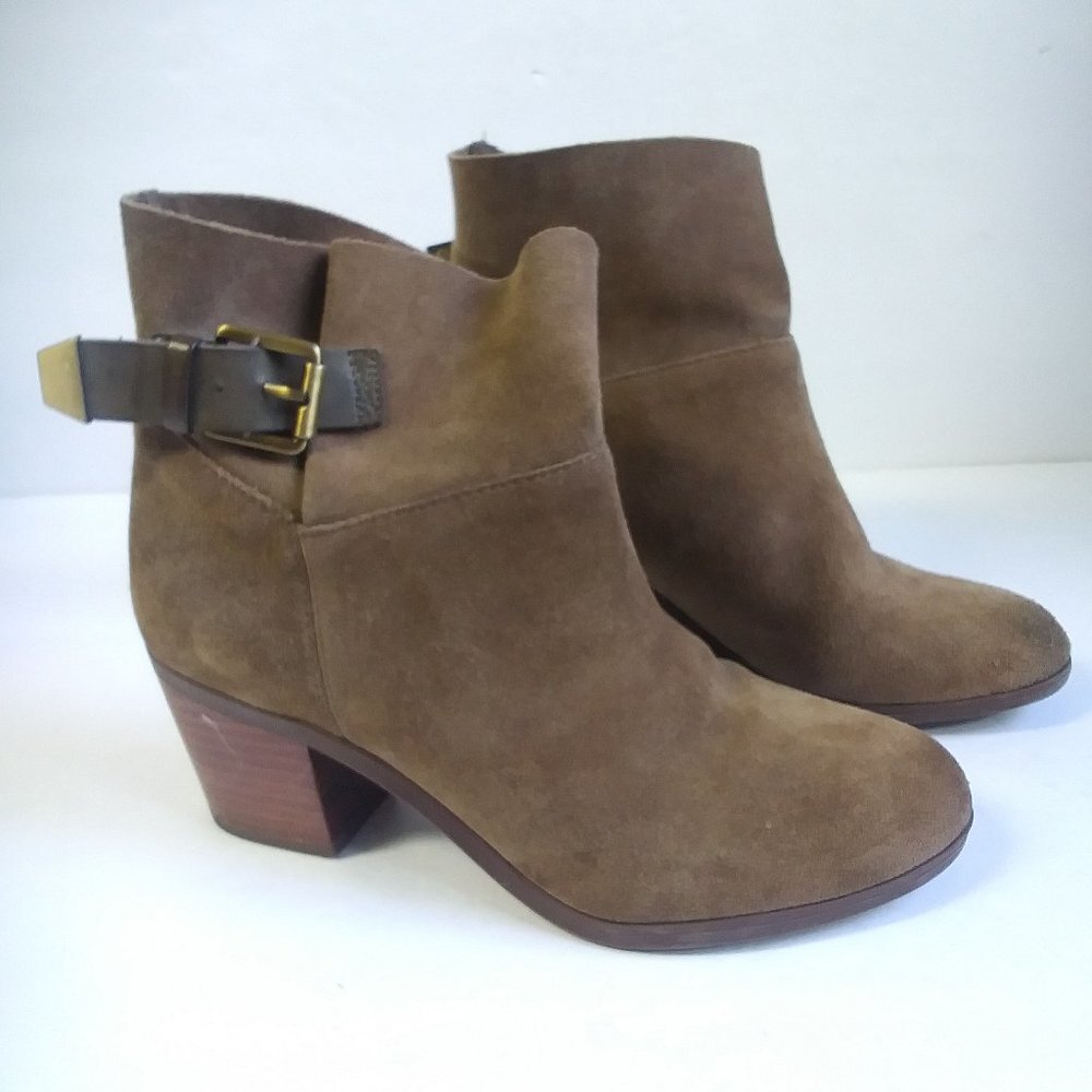 Franco‎ Sarto Tan Monument Buckle Ankle Boot